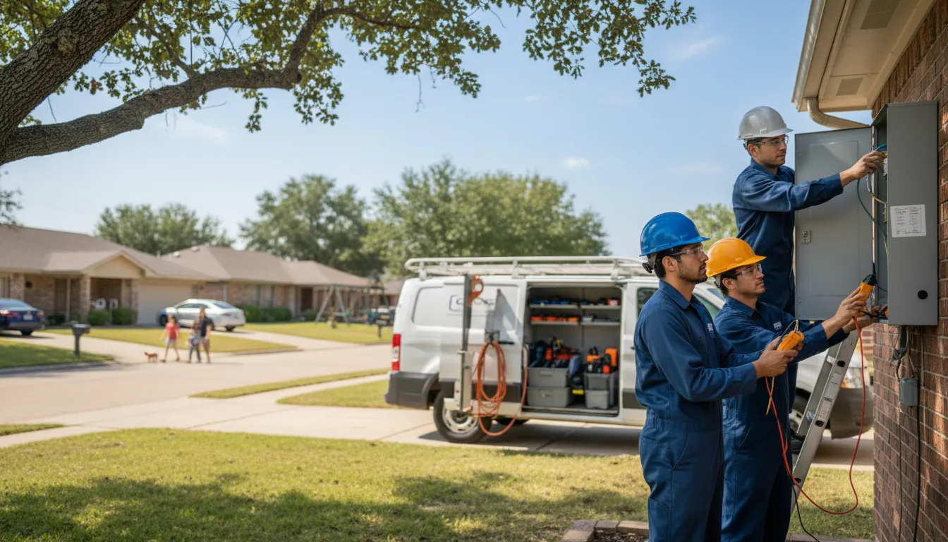 Certified electrician providing emergency electrical services in Damon, TX